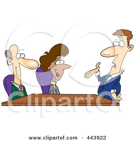 Royalty-Free (RF) Clip Art Illustration of a Cartoon Business Team In A Meeting by toonaday