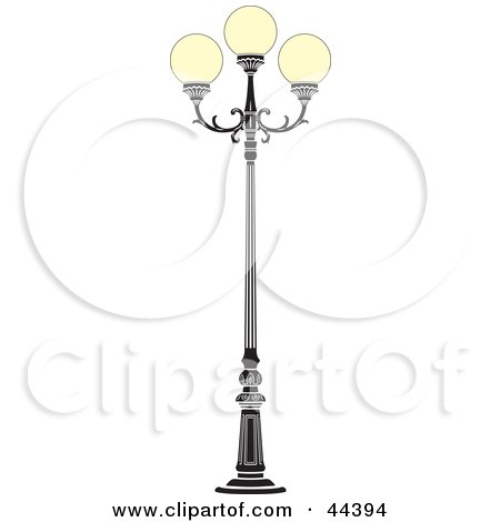 Clipart Illustration of a Beautiful Wrought Iron Street Lamp by Frisko