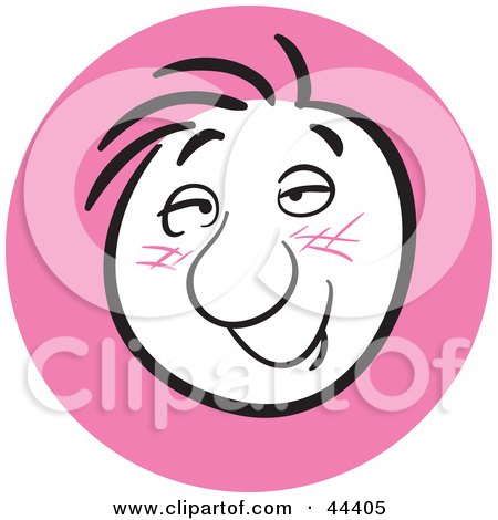 Clipart Illustration of a Man With An Amorous Facial Expression by Frisko