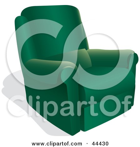 Clipart Illustration of a Comfortable Green Arm Chair by Frisko