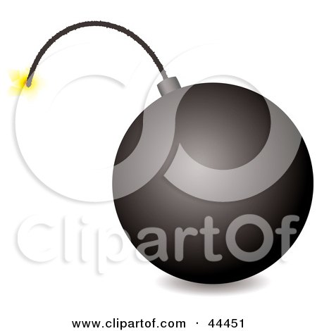 Royalty-free (RF) Clip Art Of A Black Bomb With The Tip Of the Fuse Burning by michaeltravers