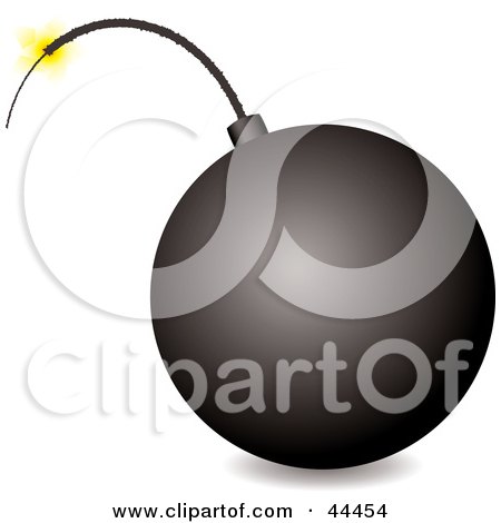Royalty-free (RF) Clip Art Of A Black Bomb With The Fuse Burning by michaeltravers