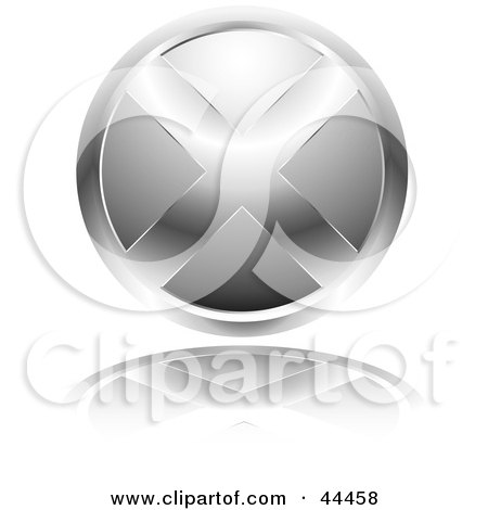 Royalty-free (RF) Clip Art Of A Circular Website X Button In Silver by michaeltravers