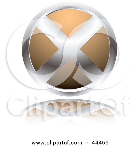 Royalty-free (RF) Clip Art Of A Circular Website X Button In Orange by michaeltravers