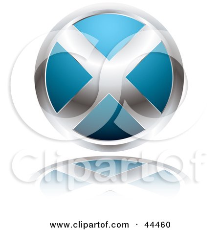 Royalty-free (RF) Clip Art Of A Circular Website X Button In Blue by michaeltravers