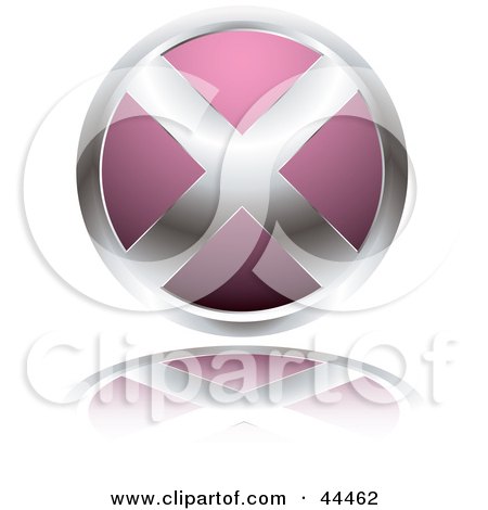 Royalty-free (RF) Clip Art Of A Circular Website X Button In Pink by michaeltravers