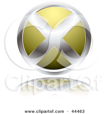 Royalty-free (RF) Clip Art Of A Circular Website X Button In Yellow by michaeltravers