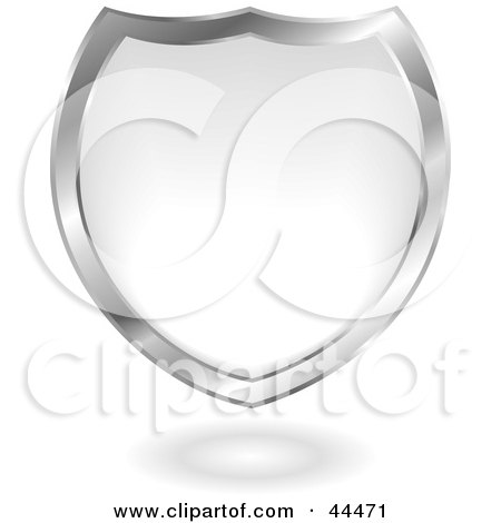 Royalty-free (RF) Clip Art Of A Silver And White Gel Blended Shield Design Element by michaeltravers