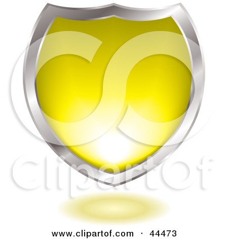 Royalty-free (RF) Clip Art Of A Silver And Yellow Gel Blended Shield Design Element by michaeltravers