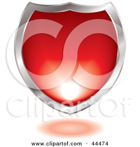 Royalty-free (RF) Clip Art Of A Silver And Red Gel Blended Shield Design Element by michaeltravers