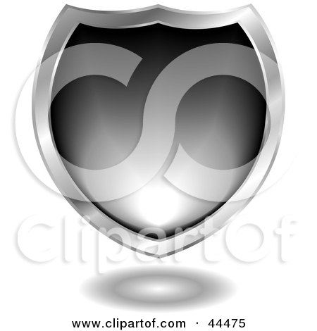 Royalty-free (RF) Clip Art Of A Silver And Black Gel Blended Shield Design Element by michaeltravers