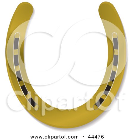 Royalty-free (RF) Clip Art Of A Shiny New 3d Gold Horseshoe by michaeltravers