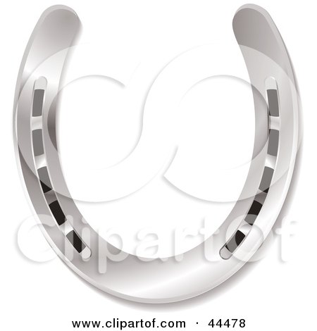 Royalty-free (RF) Clip Art Of A Shiny New 3d Silver Horseshoe by michaeltravers