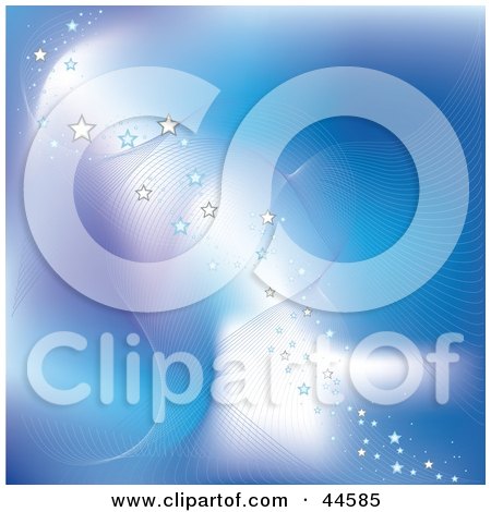 Clipart Illustration of a Magical Blue Star Background by MilsiArt