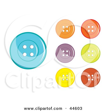 Clipart Illustration of a Digital Collage Of Colorful Sewing Buttons by MilsiArt