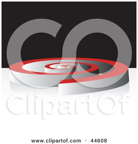 Clipart Illustration of an Abstract Spiraling Red And White Wall by MilsiArt