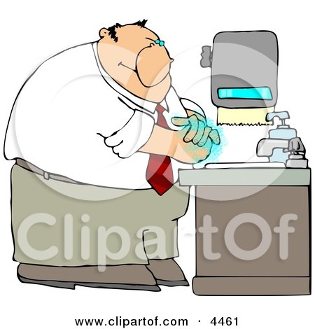Businessman Washing His Hands with Soap Clipart by djart