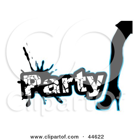 Clipart Illustration of a Woman's Silhouetted Leg On A Party Background by MilsiArt