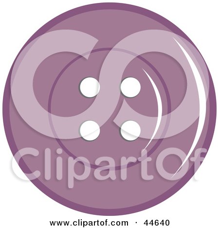 Clipart Illustration of a Purple Sewing Button With Holes by MilsiArt