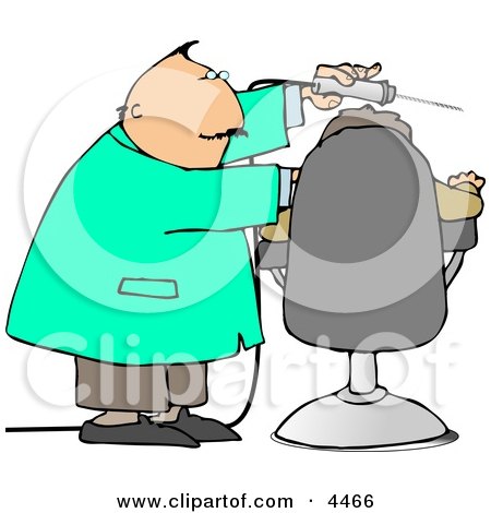 Dentist Using Big Drill On Patient's Teeth Clipart by djart