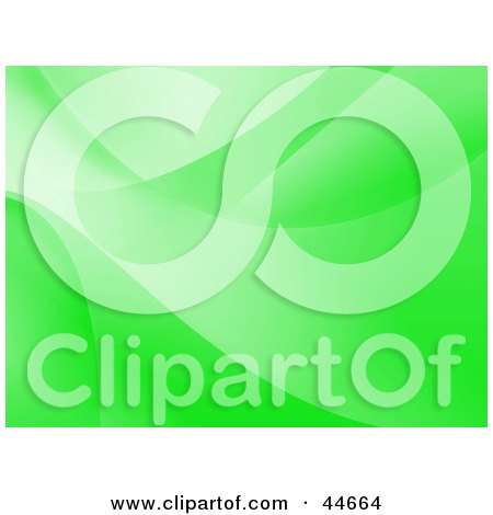 Clipart Illustration of a Green Website Background Of Flowing Waves by oboy