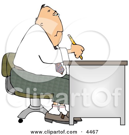 Businessman Working at a Desk Clipart by djart