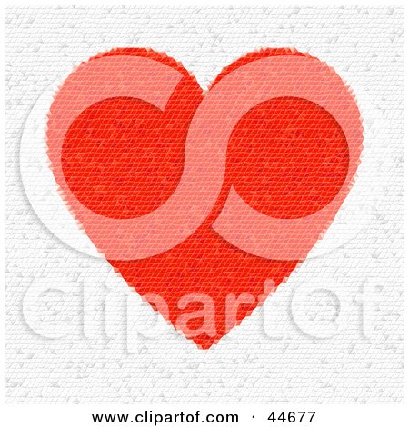 Clipart Illustration of a Red And White Heart Triangle Mosaic Background by oboy