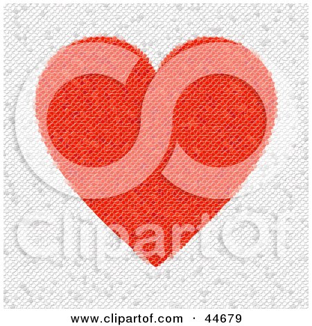 Clipart Illustration of a Red And White Heart Octagon Mosaic Background by oboy