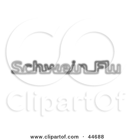 Clipart Illustration of a Neon Black Schwein Flu Sign On Black by oboy