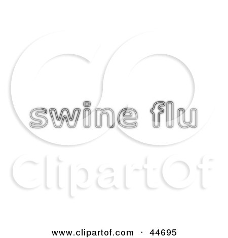 Clipart Illustration of a Neon Black Swine Flu Sign On White by oboy
