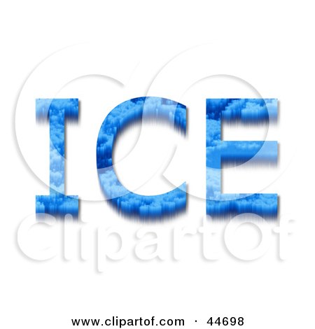 Clipart Illustration of Blue ICE Text With Icicles by oboy
