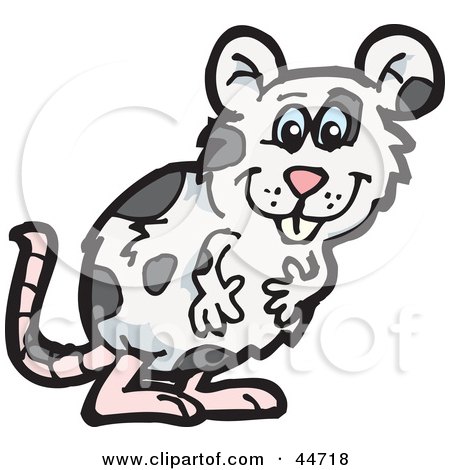 Clipart Illustration of a Spotted Cloned Rat With A Dalmatian Coat Pattern by Dennis Holmes Designs