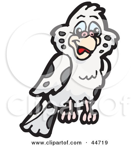 Clipart Illustration of a Spotted Cloned Bird With A Dalmatian Coat Pattern by Dennis Holmes Designs