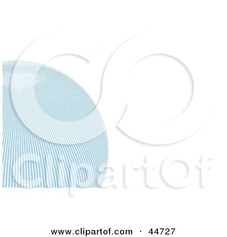 Royalty-Free (RF) Clipart Illustration of a Partial Light Blue Wire Globe by oboy