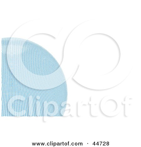 Royalty-Free (RF) Clipart Illustration of a Partial Pale Blue Wire Globe by oboy