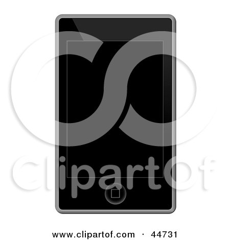 Royalty-Free (RF) Clipart Illustration of a Slim Black Mp3 Player by oboy