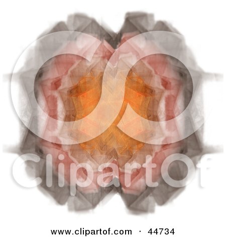 Royalty-Free (RF) Clipart Illustration of a Kaleidoscope Background Of An Orange Fractal Reflections by oboy