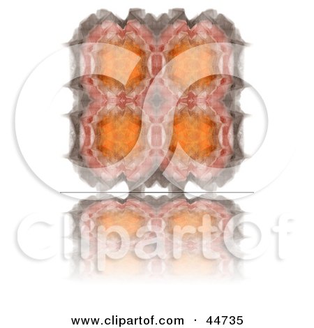 Royalty-Free (RF) Clipart Illustration of Four Orange Kaleidoscope Fractals by oboy