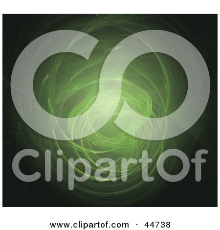 Royalty-Free (RF) Clipart Illustration of a Glowing Green Circling Fractal by oboy