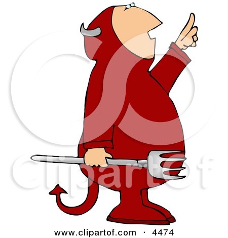 Devil Pointing Up at the Sky Clipart by djart