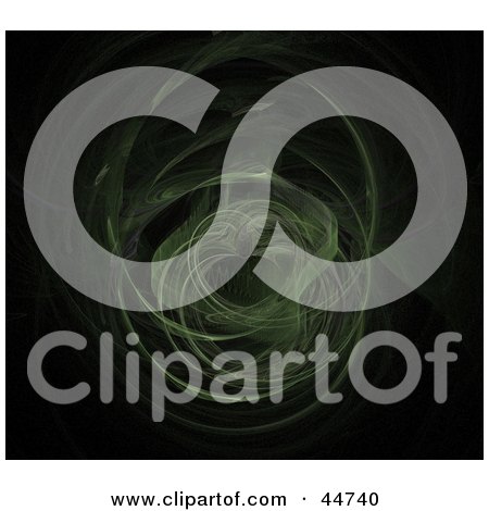 Royalty-Free (RF) Clipart Illustration of a Faint Green Spinning Fractal by oboy
