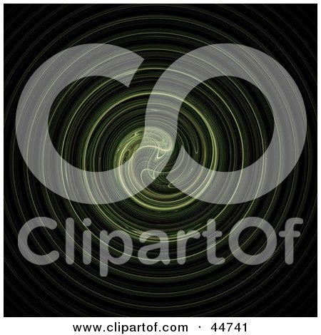 Royalty-Free (RF) Clipart Illustration of a Green Spiral Fractal Background by oboy