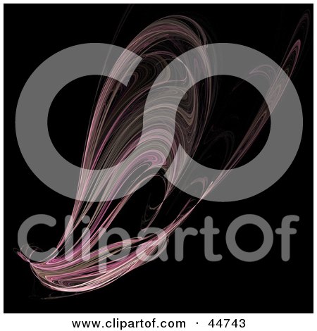 Royalty-Free (RF) Clipart Illustration of a Pink Wing-Like Fractal by oboy