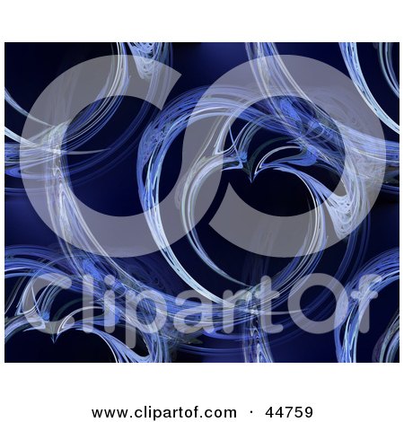Royalty-Free (RF) Clipart Illustration of a Blue Curving Fractal Background by oboy