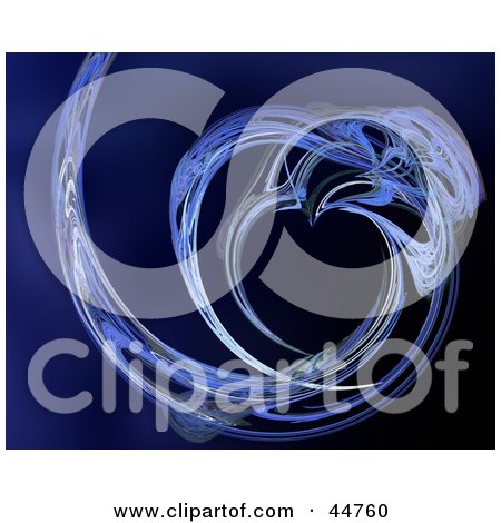 Royalty-Free (RF) Clipart Illustration of a Curved Blue Fractal by oboy