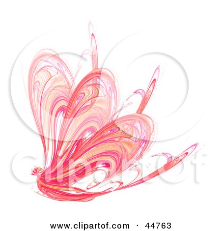 Royalty-Free (RF) Clipart Illustration of a Pink Butterfly Fractal by oboy