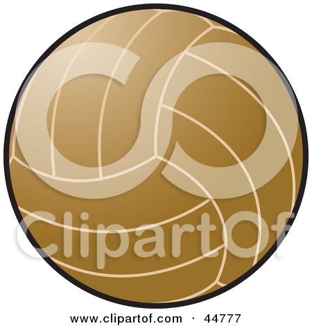 Royalty-free (RF) Clipart Illustration of a Brown Volleyball by Lal Perera