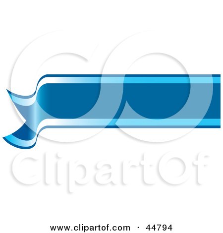 Royalty-free (RF) Clipart Illustration of a Blank Blue Waving Banner by Lal Perera