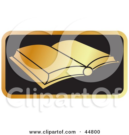 Royalty-free (RF) Clipart Illustration of a Golden School Book Open by Lal Perera