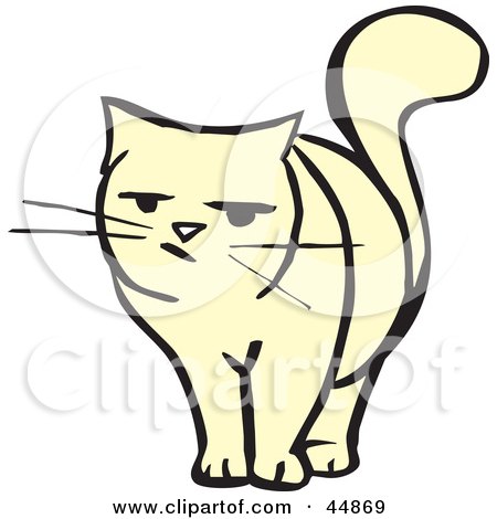 Royalty-free (RF) Clipart Illustration of a Skeptical Cat Facing Front by xunantunich